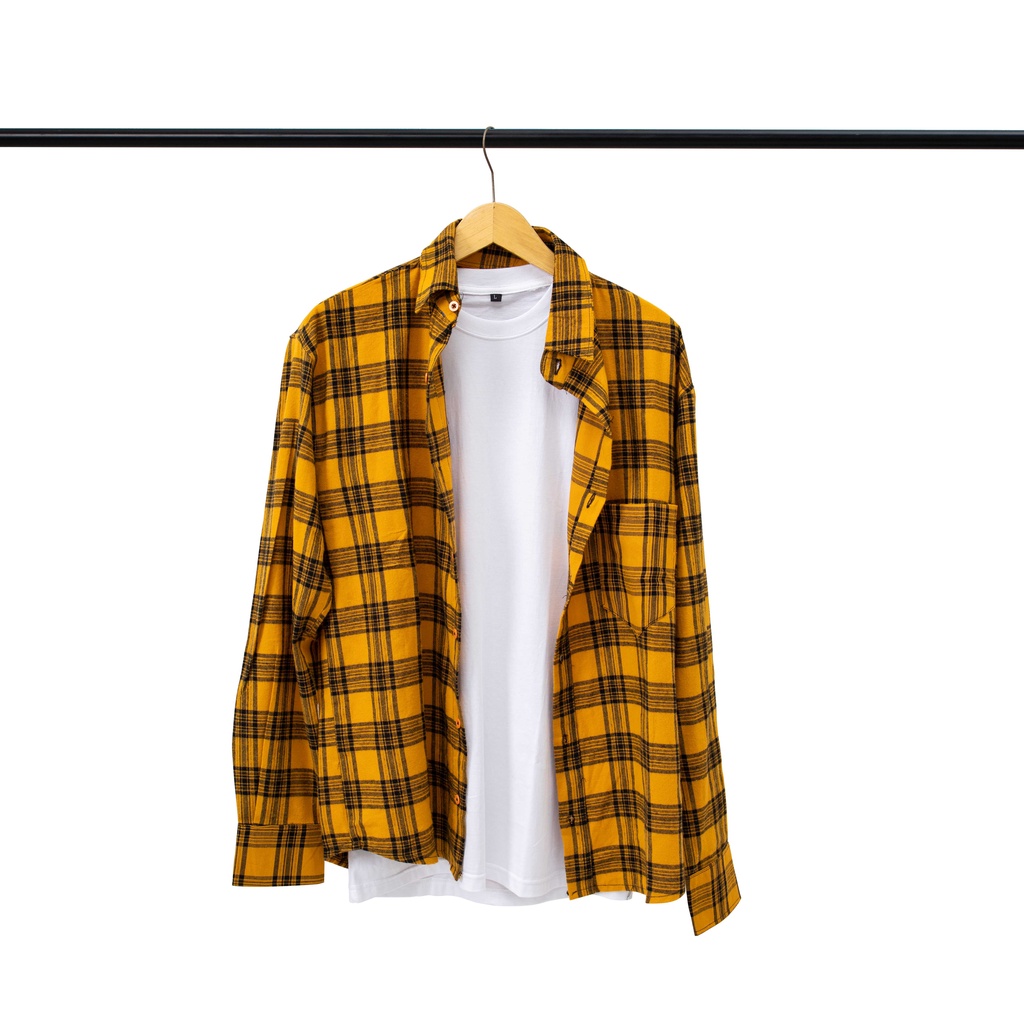 LENGAN PANJANG KEMEJA FLANEL COWOK CEWEK OVERSIZE