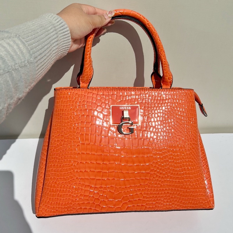 GS Croco Handle Tote Bag