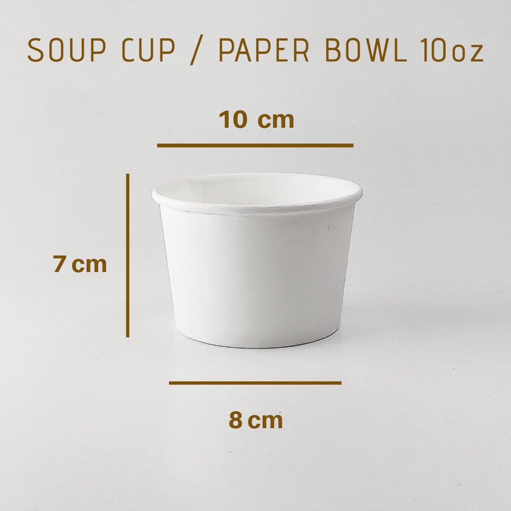PAPER CUP BOWL POLOS 10 OZ(300ML)@50PCS (TANPA TUTUP)