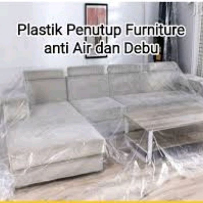 Terpal Bening Meteran Penutup Sofa Kasur Ranjang Lemari Plastik Cor / plastik rol butek ukuran 1m x 