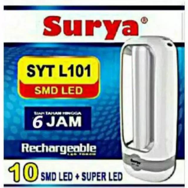 Lampu Emergency + Senter LED SMD+1W Recharge SYT L101  SYT L103 Surya  L 101 surya / SYT L 103 Surya