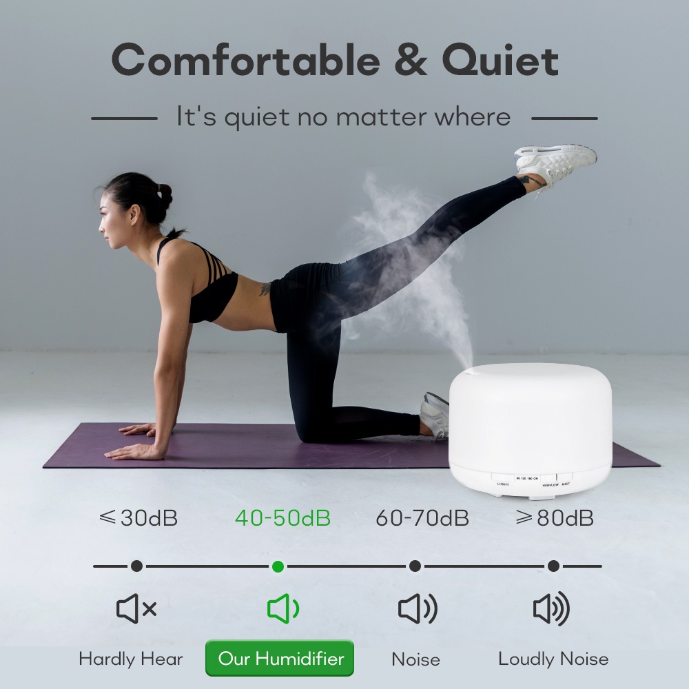 【COD+ Pengiriman Cepat】YUN  Mall Humidifier Aroma Diffuser 500ML+Remote Aromatherapy 7 LED Light Purifier Pengharum Pelembab Udara