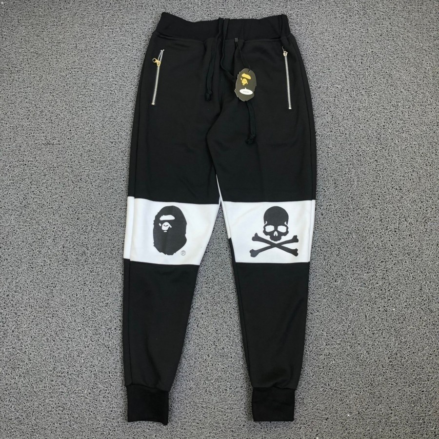 CELANA JOGGER PANTS A BATHING APE BAPE X MASTERMIND HITAM