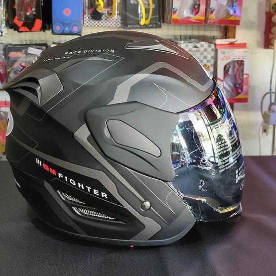 HELM GM FIGHTER GV2 SILVER DOFF