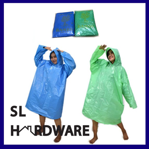 Jas Hujan Bambu / Jas Hujan Poncho / Jas Hujan Plastik LDPE Tebal