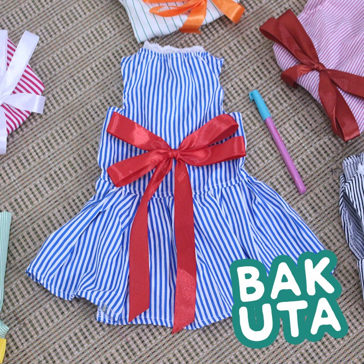 Dress Motif Strip (pilih motif) untuk kucing dan anjing / baju kucing murah size S M L XL