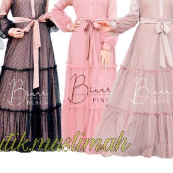 BINAR GAMIS ANAK / PAKAIAN ANAK 10-14 TAHUN / BAJU BRUKAT ANAK / Gamis Brokat Tile Anak Perempuan Ga