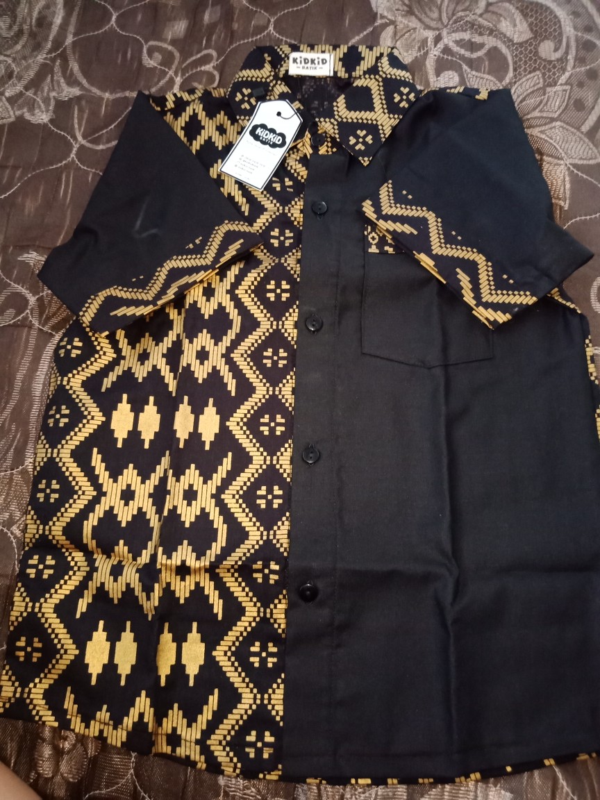 Baju Batik Anak Laki Kemeja Batik Anak Laki Kombinasi Katun Usia 0-14 Tahun Kode Bk-46