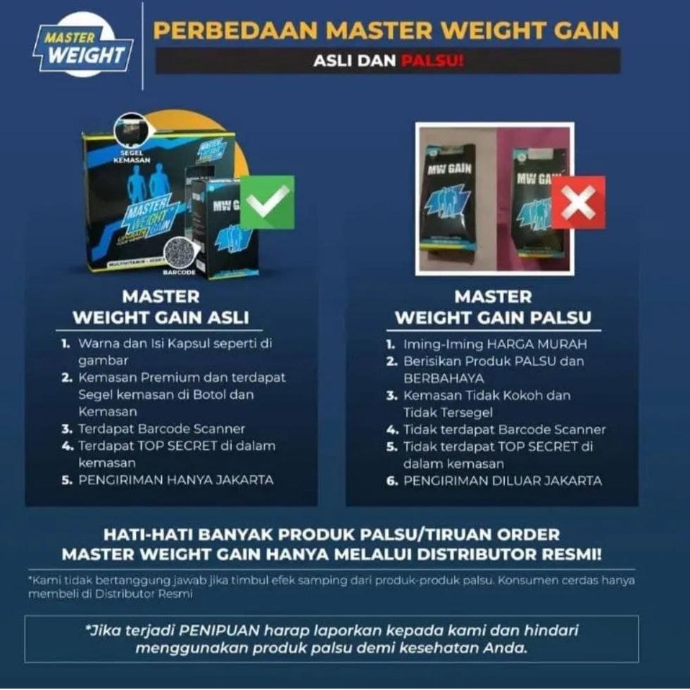 Diskon //a79➣ Master Weight Gain Suplemen Vitamin Obat Kapsul Gemuk Penggemuk Badan Bpom Penambah Be