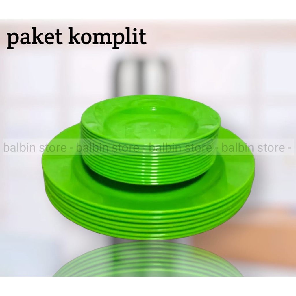 BALBIN - PROMO SATU SET ISI 18.PCS PERALATAN MAKAN P-109 - PERLENGKAPAN MAKAN - PERALATAN MAKAN WARNA HIJAU - PAKET KOMPLIT TERMURAH