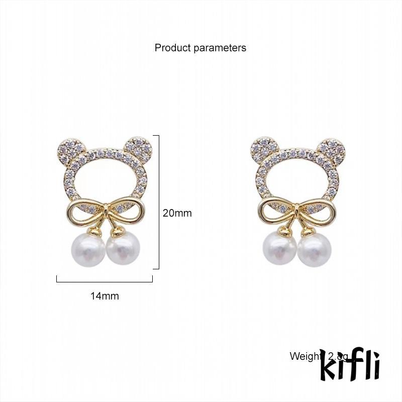 Anting,Bentuk Bulat,Motif Beruang,Untuk Wanita