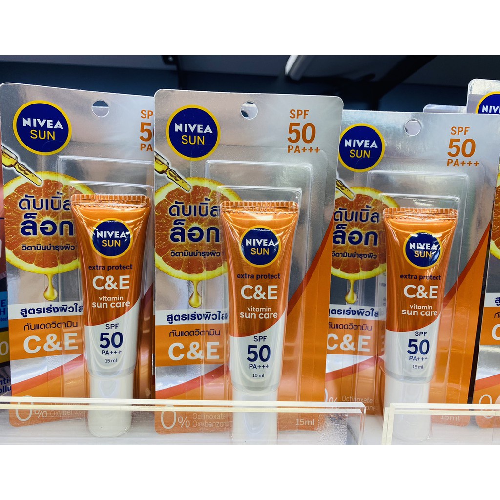 Sunscreen NIVEA Sun Extra Protect C&amp;E SPF50 PA+++ 30mL - Sunblock Wajah, Menyamarkan Noda Hitam, Melembabkan Kulit - Nivea Sunscreen Orange Vit C &amp; E Suncreen Tabir Surya Sunblok