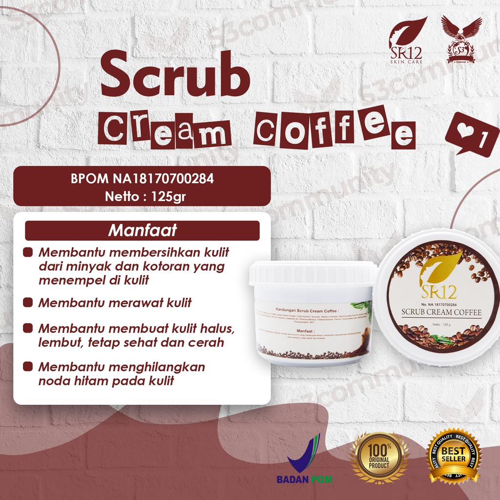 LULUR KOPI,SCRUB KOPI,PELEMBUT KULIT - LULUR KOPI SR12