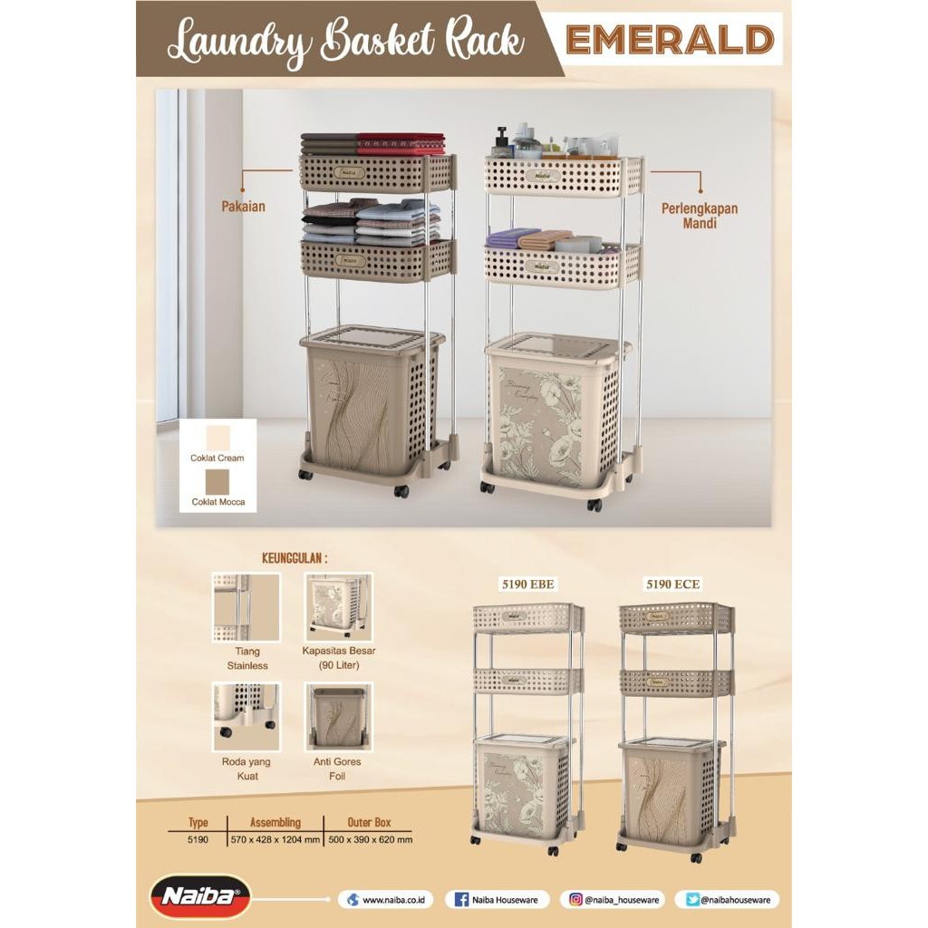 RACK LAUNDRY/KERANJANG NAIBA EMERALD