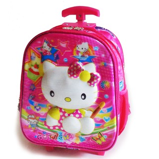  Tas  Roda Troli Hello Kitty 7D 2K Pink Trolley Anak  Sekolah  