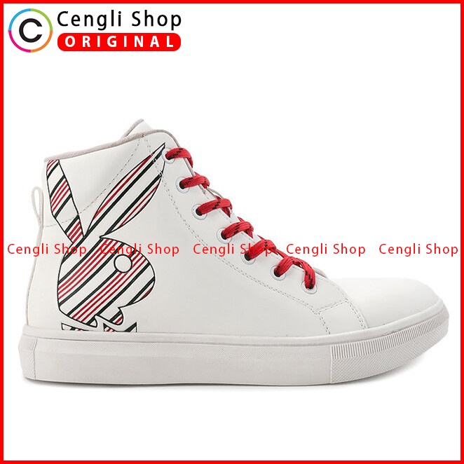 SEPATU SNEAKER PLAYBOY WANITA ORIGINAL CASUAL KETS ASLI PUTIH PLW24