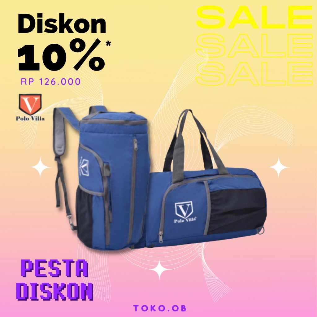 (Toko OB) Tas Murah Duffel Polo Villa Gymbag Tas Pria Tas Wanita Tas Olahraga Multi-Sporty 3128