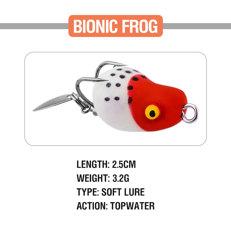 1 Pc 2.5cm/3.2g Umpan Pancing Soft Bait Bentuk Katak Bahan Plastik 11 Warna Ukuran