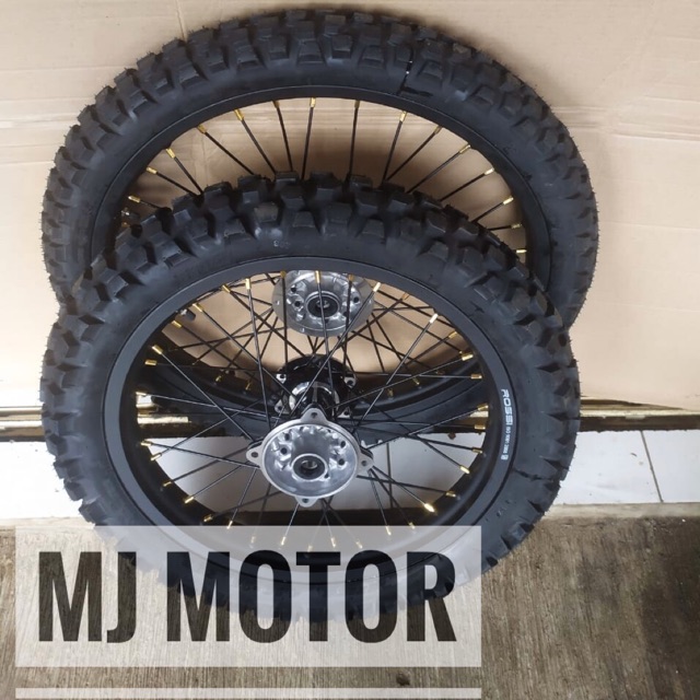 Paketan trail Velg & Ban Klx Dtracker Ring 19/16 atau 21/18 Free Stel dan piringan cakram