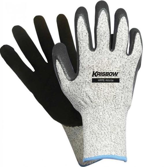 TERMURAH Sarung Tangan Krisbow - Glove HPPE Nitrile Cut Resistant - 10084331 /HELM PROYEK SAFETY/SEPATU SAFETY/JAS HUJAN INDUSTRIAL SAFETY/INDUSTRIAL SAFETY BELT BODY
