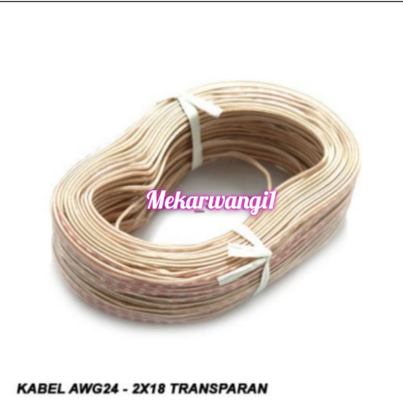 Kabel awg 24 2x18 transfaran ( diameter 1,2mm 50meter )