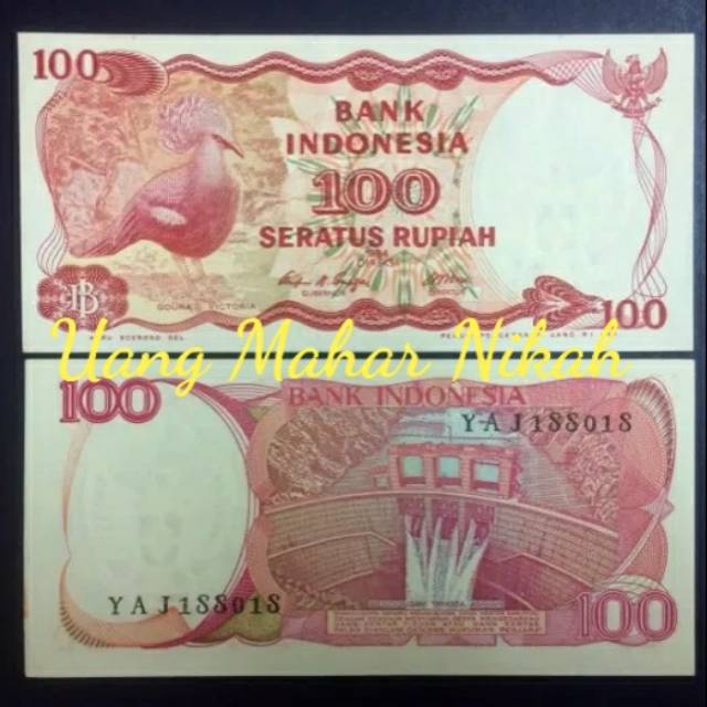 1 Lembar 100 Rupiah Burung Victoria Tahun 1984 Asli Uang Kuno Indonesia