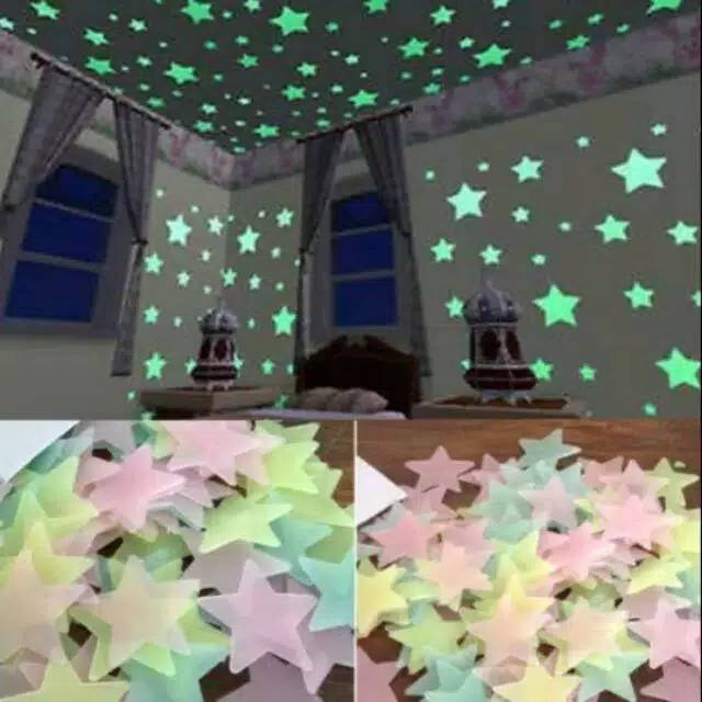 sticker bintang glow in the dark stiker dinding star
