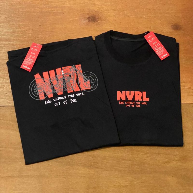 Makmoer.id kaos pria kaos distro kaos hitam kaos lengan pendek atasan casual pria never lose NVRL