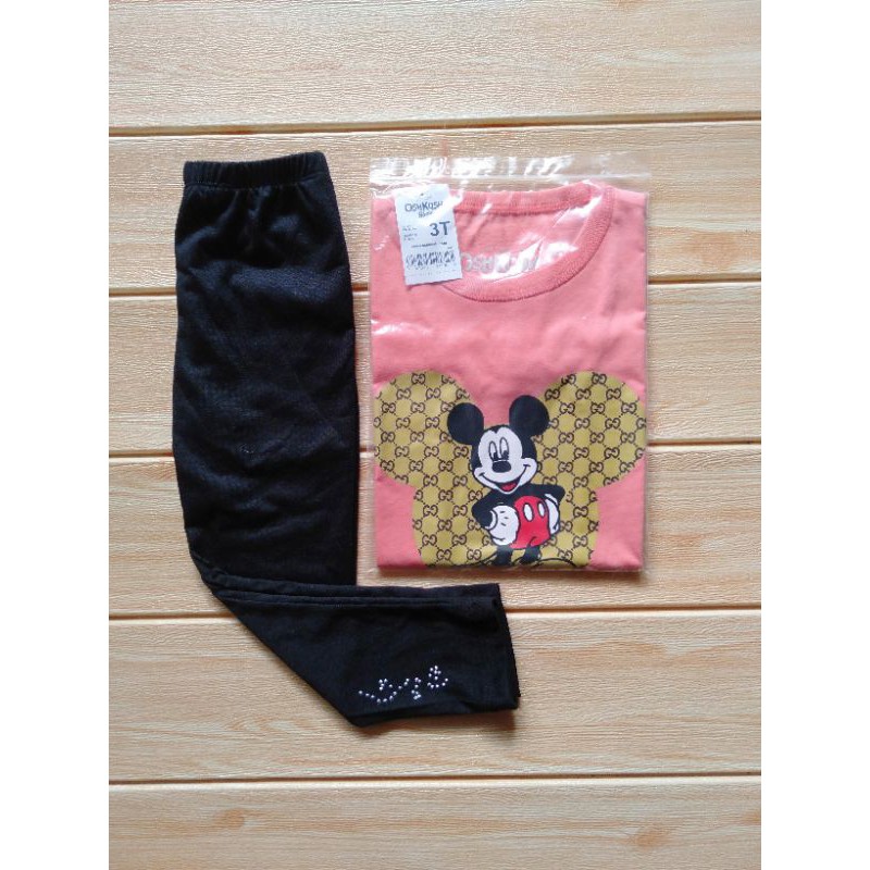 (COD) Kaos Mickey + Legging (usia 1,5-5 th)