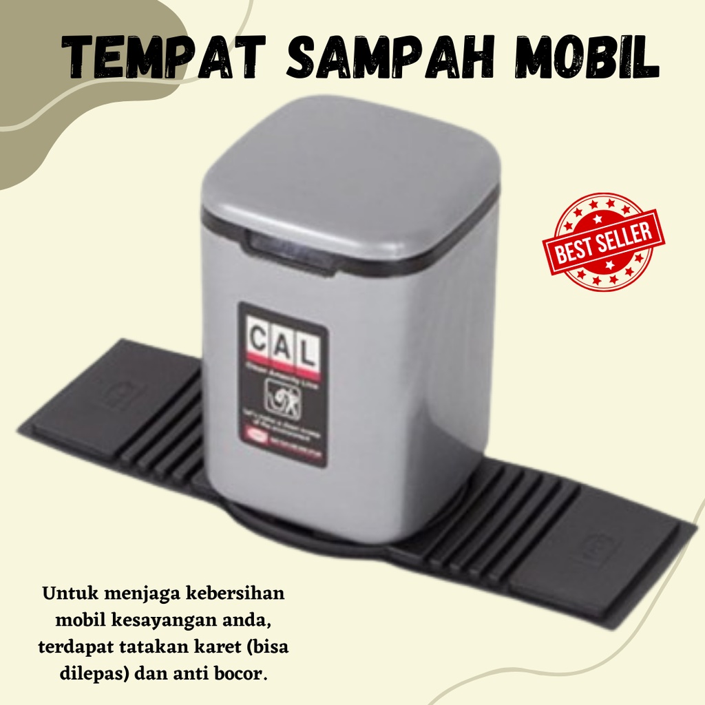 TERLARIS!!! Tempat Sampah Mobil Kotak Sampah Dengan Tatakan Karet Serbaguna