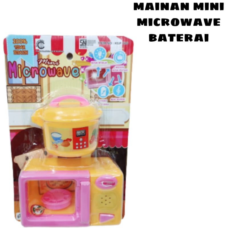 MICROWAVE_MAINAN ANAK MESIN MINI MICROWAVE BATERAI MIKA SET/MAINAN ANAK MICROWAVE DENGAN LAMPU DAN S