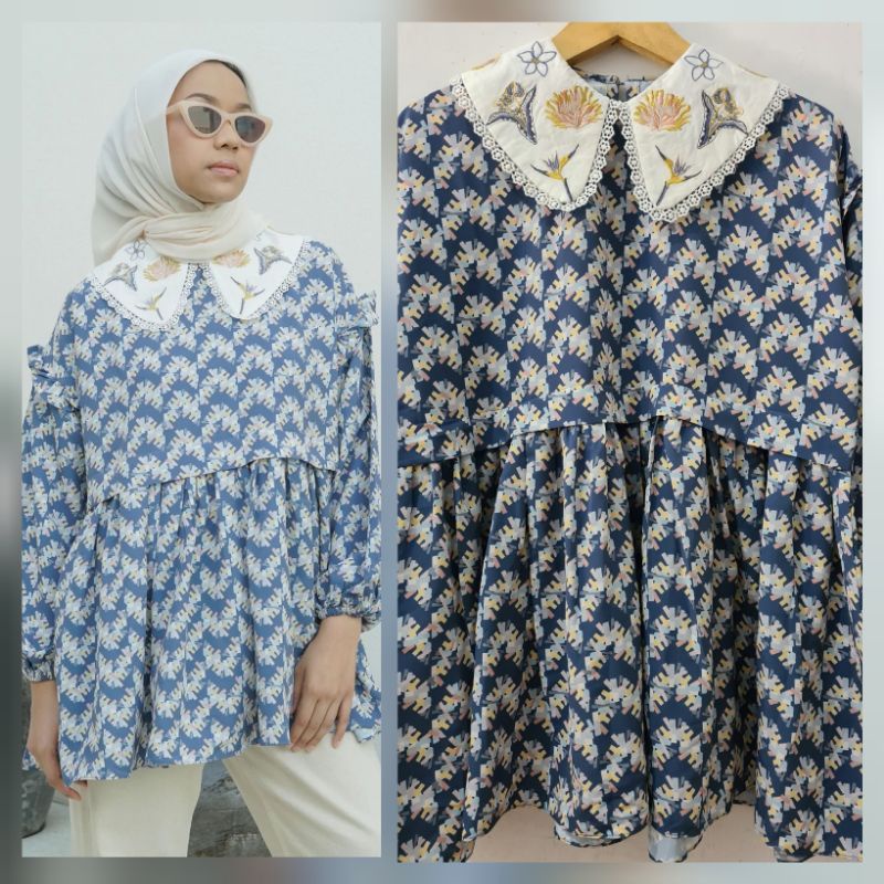 JESSLYN TOP NAVY || ALEZA LABEL