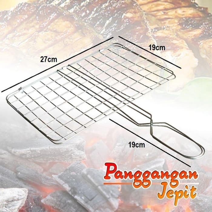 Alat Panggang Stainless Jepit. Panggangan Ikan.Sate.Ayam. Alat Bakaran alat panggangan ikan