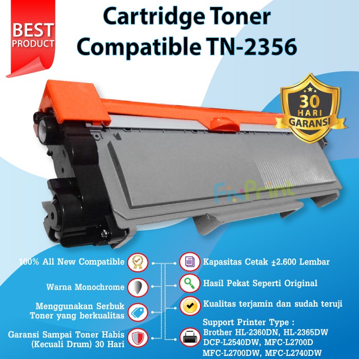 Compatible Toner Cartridge TN 2356 TN2356  Printer HL 2360DN HL 2365DW DCP L2540DW