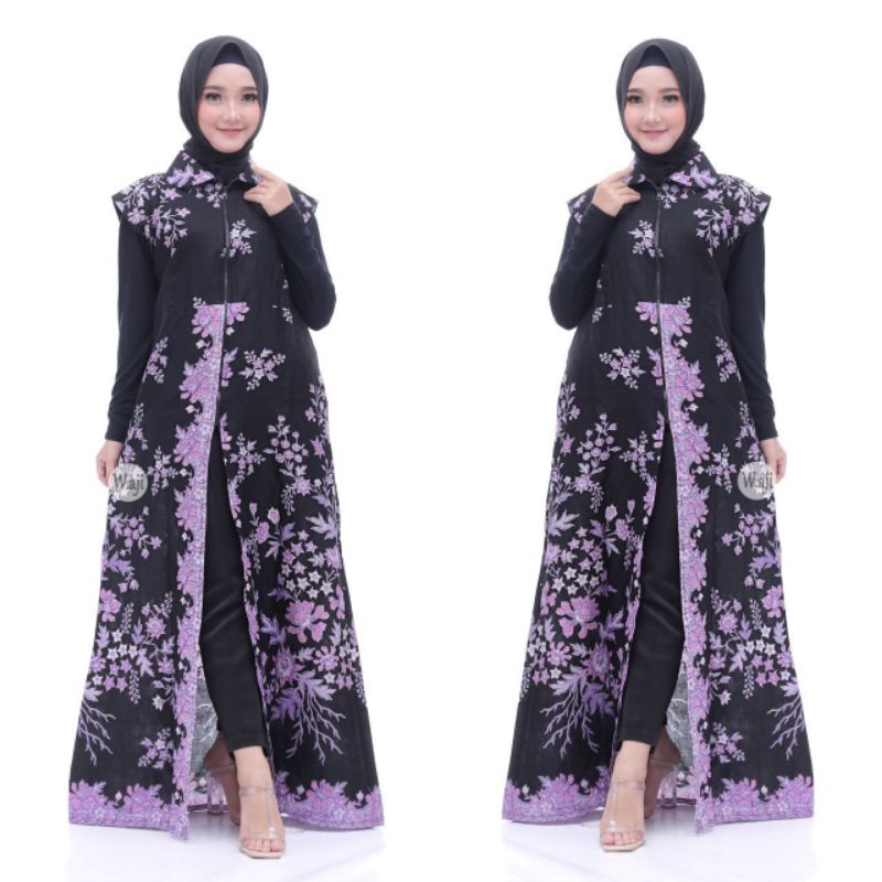 LONGCARDY BATIK WANITA CARDIGAN OUTER MONOKROM BAJU PEREMPUAN SERAGAM KEREN