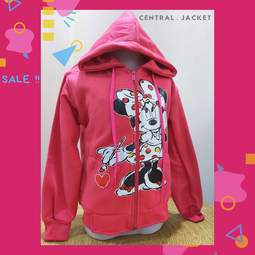 SWEATER ANAK PEREMPUAN PINK - JAKET HOODIE ANAK PEREMPUAN KARTUN - JAKET ANAK TEBAL