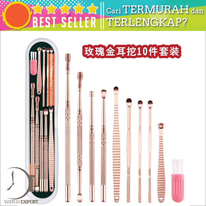 Bisa COD Set Pembersih Telinga Korek Kuping Ear Spoon Tool 10 PCS - Sumifun BA40