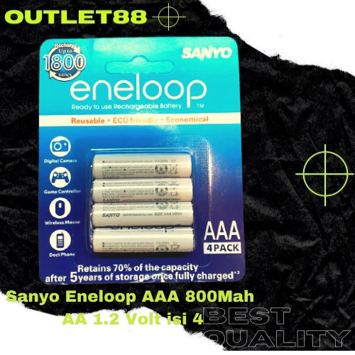 Baterai Charger Sanyo Eneloop AAA 800mah Bp4 Batre Cas Eneloop Sanyo A3 1.2V Battery Recharger aa