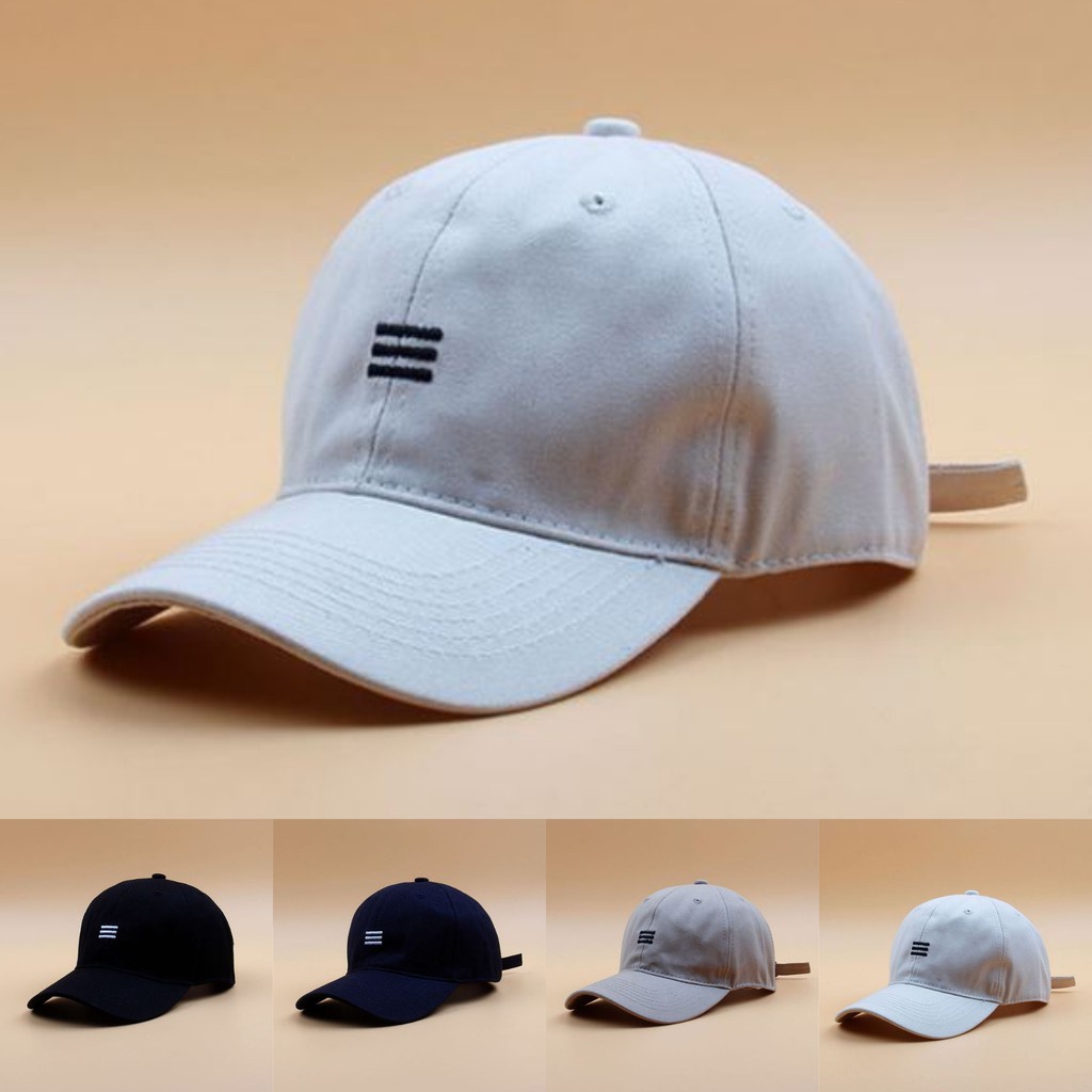 Topi Baseball Wanita Simple Outdoor Topi garis tiga Hat Korean style Fashion wanita Topi wanita 2021