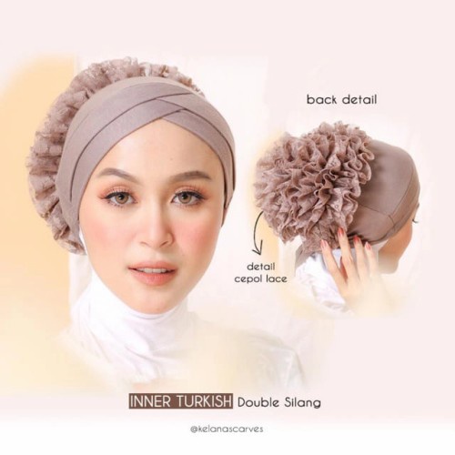 Ciput Turki Premium Double Silang Cepol Renda Dalaman Jilbab ( CIPUT MELATI )