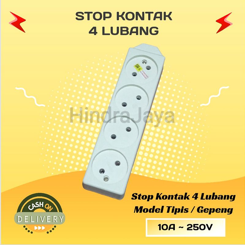 Stop Kontak 4 Lubang Terminal Kuningan