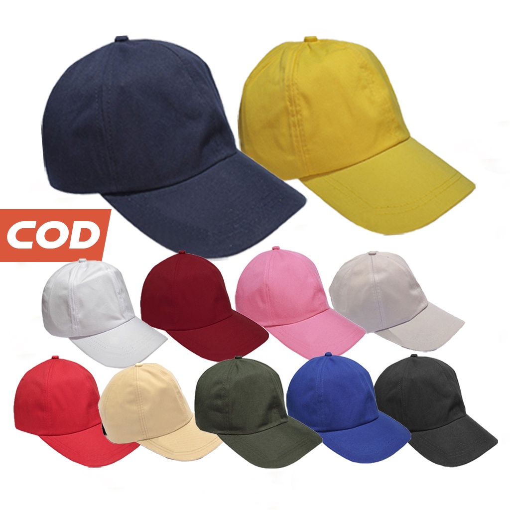 Topi Polos Baseball Pria Wanita Ukuran Dewasa Warna Hitam Krem Marun Army Navy Putih Biru Cream Pink