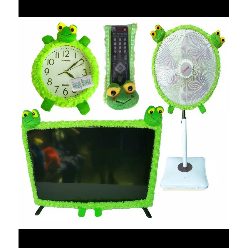 home set  4 IN 1 COVER TV COVER REMOT COVER KIPAS COVER JAM JADI SATU