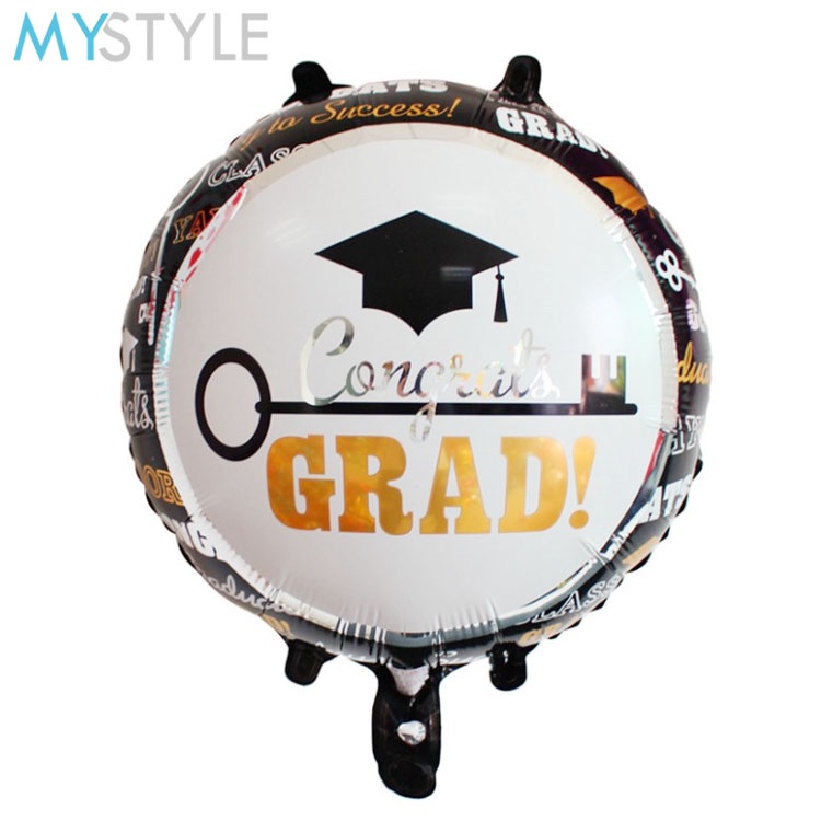 BALON FOIL WISUDA JUMBO MINI BULAT MIX GRADUATION GRAD MURAH BALON DEKORASI LUCU