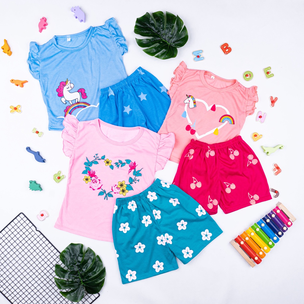 VS - SETELAN ANAK RUFFLE / SET BAJU ANAK CEWEK USIA 1- 8 TAHUN WONDERFUL EDITION