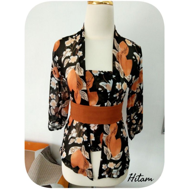 kebaya sifon print lengan lonceng. kebaya bali