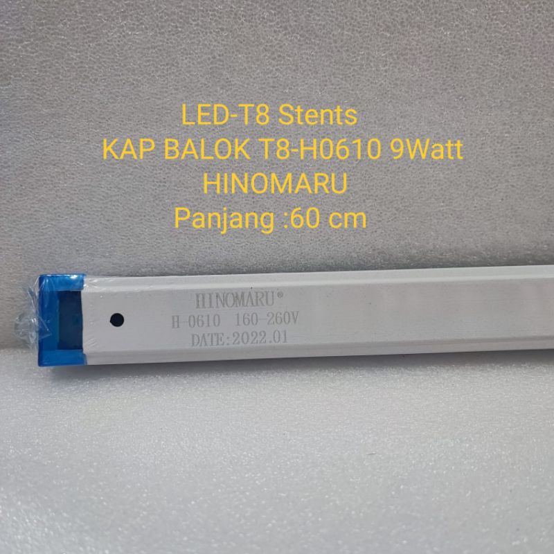 Kap lampu TL LED T8 9W - Original Hinomaru ( Hanya Kap Saja )