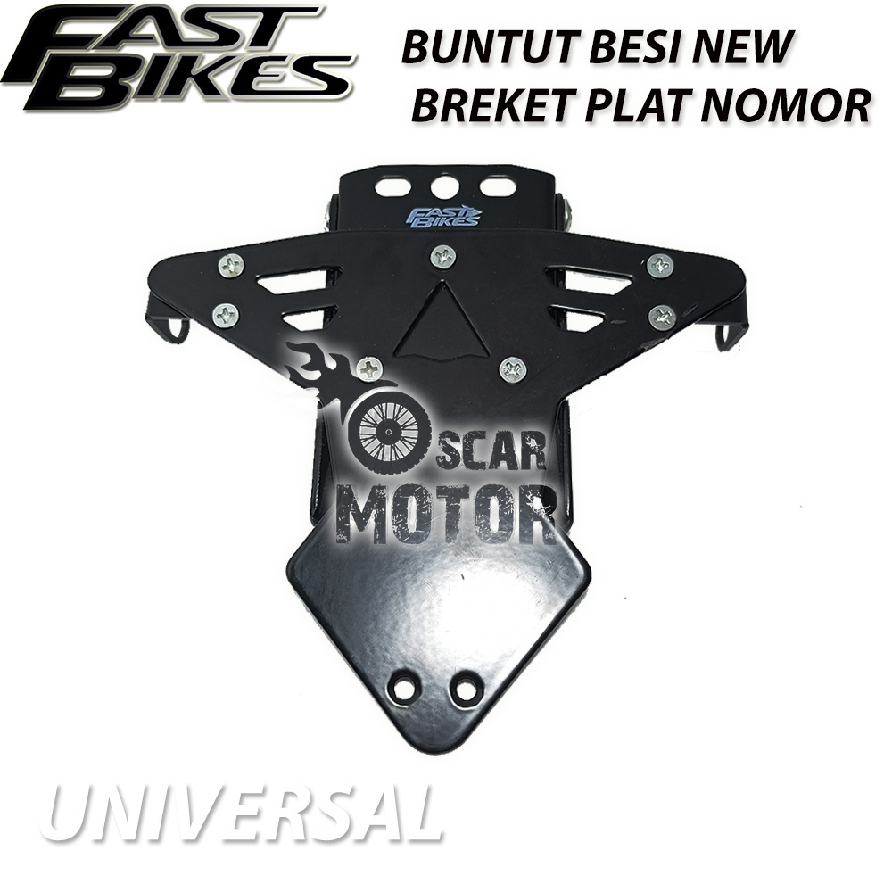 BUNTUT SPAKBOR TITANIUM BLACK STEEL UNIVERSAL PNP SEMUA MOTOR NEW PLAT motor