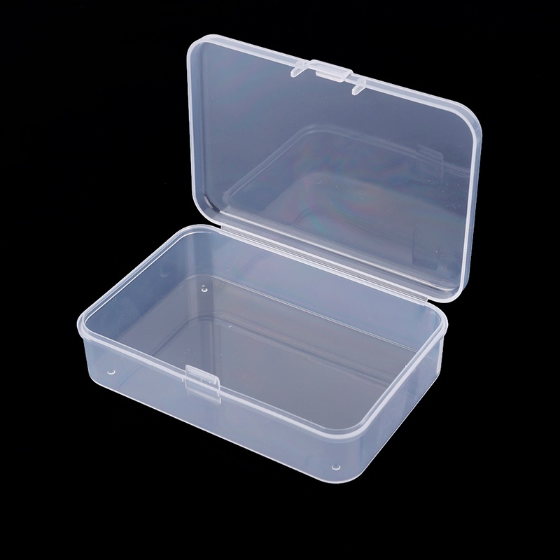 1/6pcs Kotak Ornamen Perhiasan Transparan Persegi Panjang Multi-Ukuran Snap-On Packing Case Storage Box Organizer