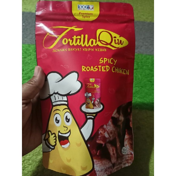 

KERIPIK KEBAB Tortillaqiu HOT AYAM BAKAR Spicy roasted chiken enak gurih pedas//pedes